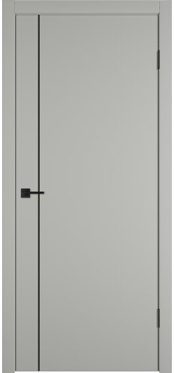 Межкомнатная дверь Basic 1V (Emalex taupe, Black Edge)