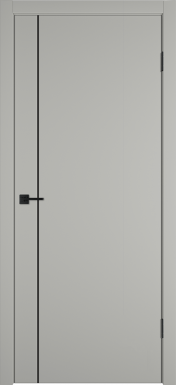 Межкомнатная дверь Basic 1V (Emalex taupe, Black Edge)