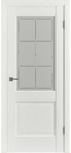 Межкомнатная дверь Emalex 2 ДО (Midwhite, Crystal Cloud)