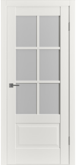 Межкомнатная дверь Emalex ER-2 ДО (Midwhite, Crystal Cloud)