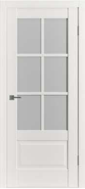 Межкомнатная дверь Emalex ER-2 ДО (Midwhite, Crystal Cloud)